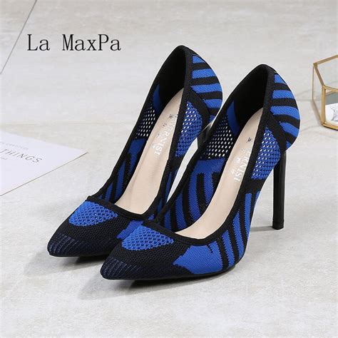 la maxpa hot sale cotton fabric pointed toe elegant women pumps high heels pointed toe fashion