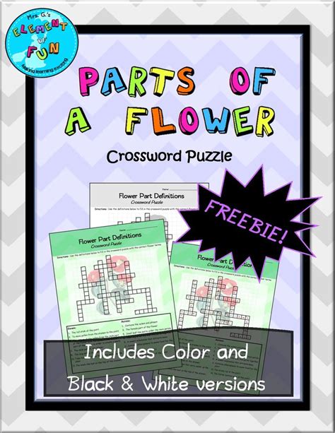 Having trouble getting the last word in that crossword puzzle? Parts of a Flower Crossword Puzzle Worksheet FREEBIE ...
