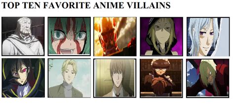 My Top 10 Favorite Anime Villains By Rikukhanimefan On Deviantart