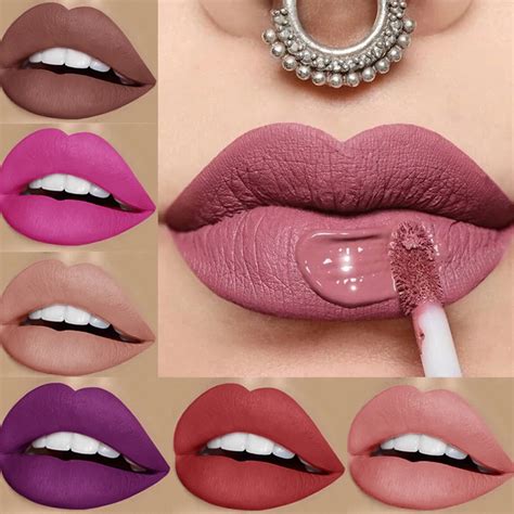 21colors Matte Sexy Lip Gloss Long Lasting Lipstick Waterproof Nude Non Stick Cup Lipgloss Red