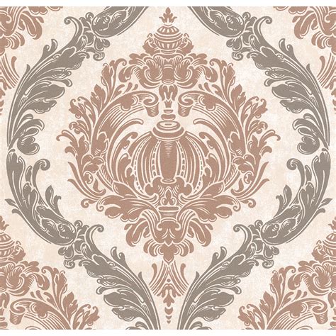 P And S International Damask Motif Pastel Glitter Wallpaper