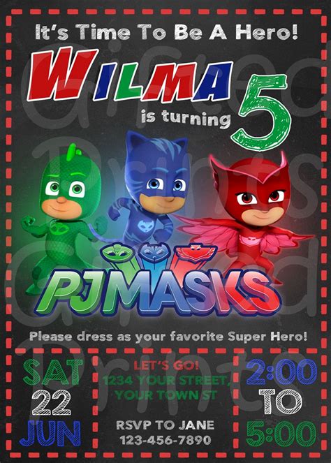 Pj Mask Invitation Free Collegio Sanlorenzo Template