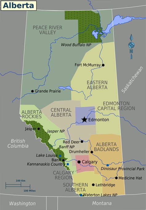 Map Of Alberta Overview Mapregions Online Maps