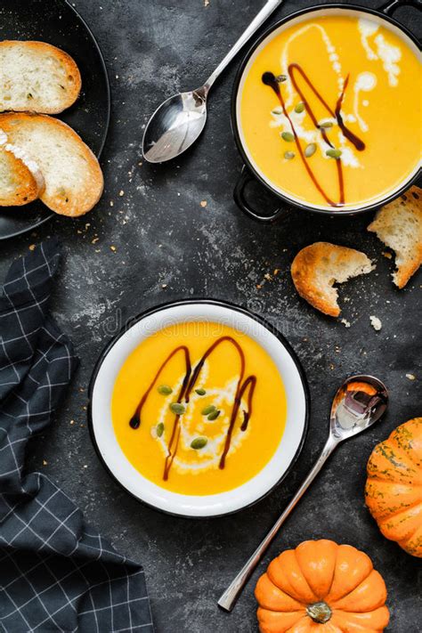 Pumpkin Cream Soup In Bowl Stock Image Image Of Fall 78722163
