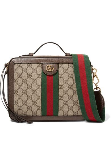 Gucci Ophidia Small Textured Leather Trimmed Printed Coated Canvas
