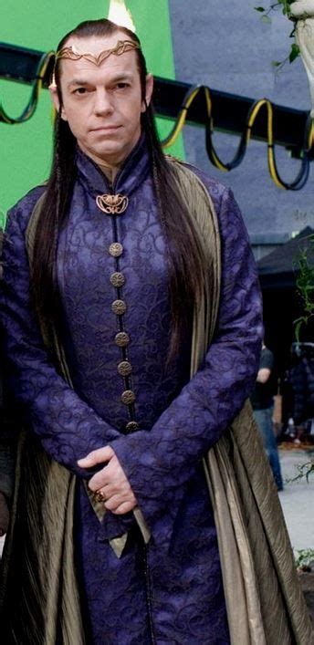 Hugo Weaving As Lord Elrond In Purple Robe Backstage In The Hobbit The