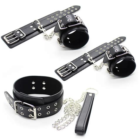 Foot Ring Handcuffs Collar 3pcsset Leather Couple Bdsm Bondage Set In Bondage Gear From Beauty