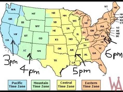 Time Zone Map Of The Usa With Time Different Whatsanswer Time Zone
