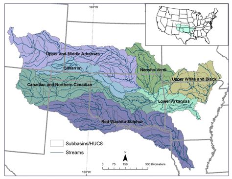 Major River Basins In The Arkansas White Red River Basin