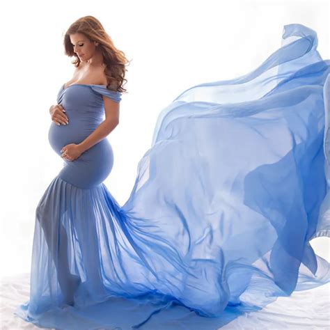 Long Tail Dresses For Pregnant Women Clothes Maternity Dresses For Photo Shoot Maternity