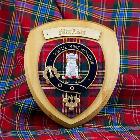 Maclean Clan Crest Plaque Small Duart Castle Wooden Shield