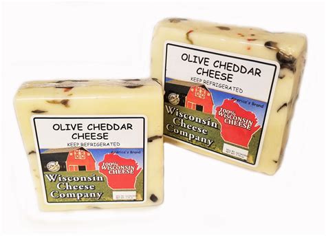 Olive Cheddar Cheese Blocks From Wisconsin Cheese Company Best Of