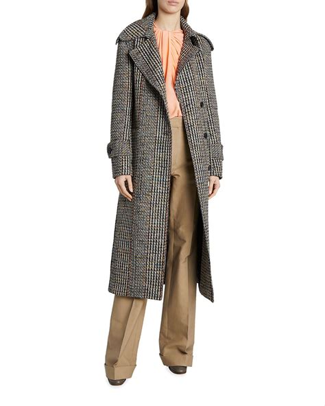 Victoria Beckham Multi Tweed Fitted Trench Coat And Matching Items And Matching Items Neiman