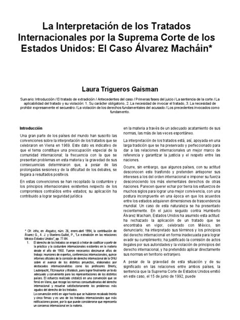 Caso Alvarez Machain Tratado Ley Internacional Prueba Gratuita De 30 Días Scribd