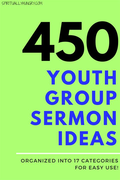 450 Topics For Youth Sermons Spiritually Hungry