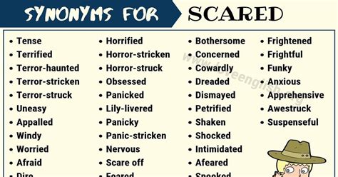 50 Scared Synonyms Words To Describe You Are Scared Love English