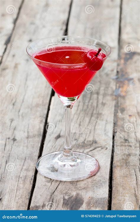 Cherry Cocktail In Martini Glass Stock Image Image Of Cosmopolitan Cuisine 57439423