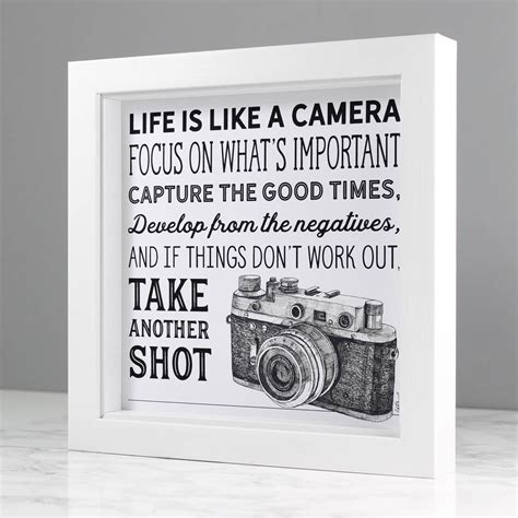 Life Is Like A Camera Illustrated Quote Print By Wit