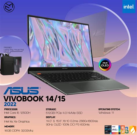 Asus Vivobook 14 15 2022 Model Intel I5 12500h 156 2880x1800res