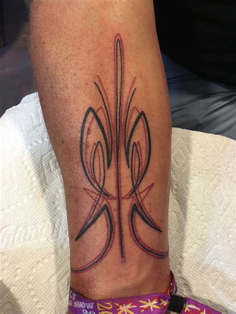 Pinstripe Forearm Tattoo Done In Las Vegas At Rockabilly Weekend