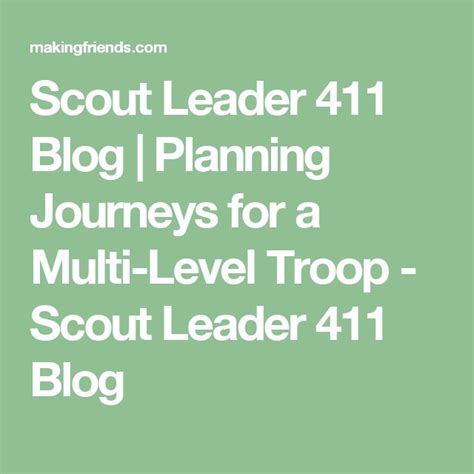 Planning Journeys For A Multi Level Troop Scout Leader Girl Scouts