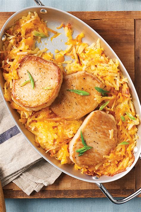 Slice and serve for an amazing meal! Cheesy Potato and Pork Chops | Recipe | Pork tenderloin ...