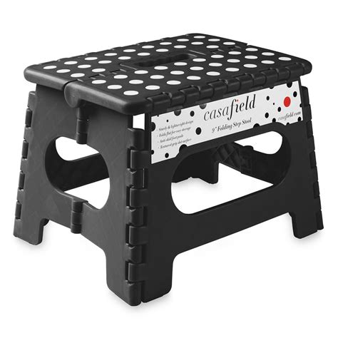Casafield 9 Folding Step Stool With Handle Black Portable