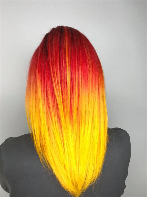 Fire Color Hair By Priton Krasoty Yellow And Red Hair Fire Hair