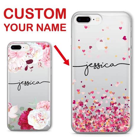 Personalized Phone Case Floral Soft Clear Design For Iphone And Samsung
