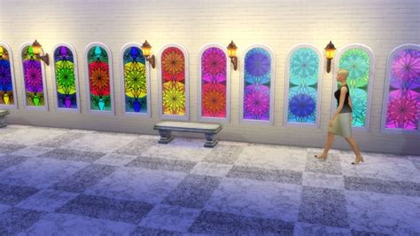 Stained Glass Windows With Rosettes By Snowhaze At Mod The Sims Sims