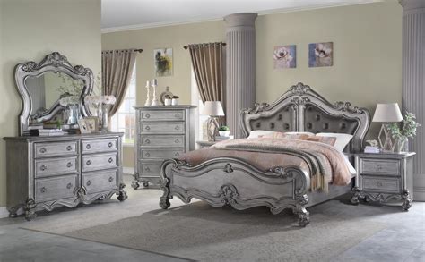 Check spelling or type a new query. Gray Finish Wood Queen Bedroom Set 6Pcs Transitional ...