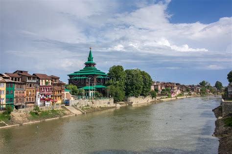 Khanqah E Moula Ancient Mosque In Old Town Of Srinagar On Bank Of