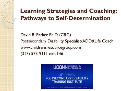 Ppt Learning Strategies And Coaching Pathways To Self Determination