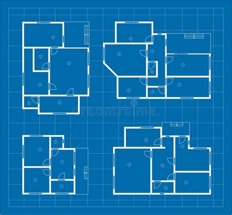 House Layout Blueprint Vector Apartment Design Project Stock Vector