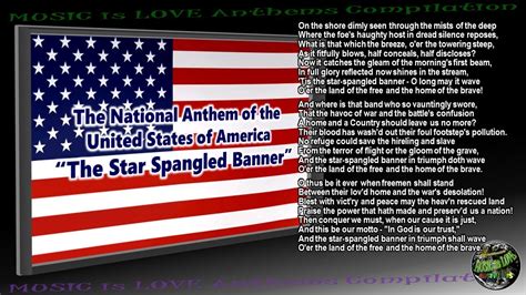 United States National Anthem Instrumental With Lyrics Full Version