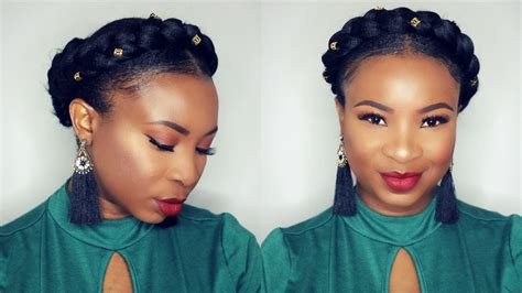 How To Halo Braid Tutorial On Short Natural Hair Easy Protective