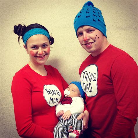 Diy Halloween Party Costume Ideas Thing 1 Thing 2 Thing Mom Dad B