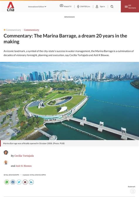 Cna (una inicial de su nombre anterior, channel newsasia ) es un canal de noticias en inglés con sede en singapur. Channel News Asia : The Marina Barrage, a dream 20 years ...