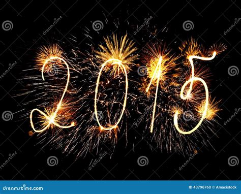Happy New Year 2015 Stock Photo Image Of Sparklers Spark 43796760