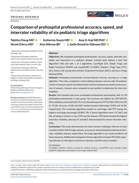 Pdf Comparison Of Prehospital Professional Accuracy Speed And