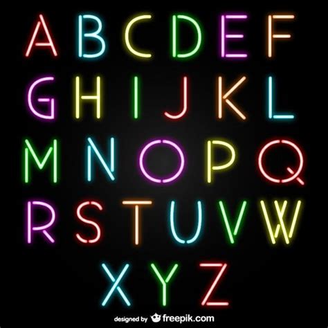 Neon Alphabet Letters Lettering Alphabet Alphabet Neon