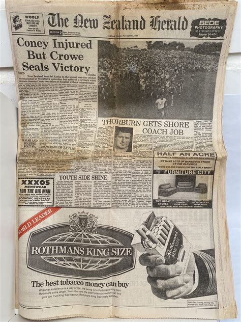 old newspaper the new zealand herald 5 november 1984