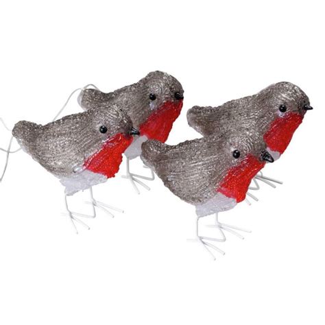 Home Acrylic Light Up Robins Christmas Novelty Decorations