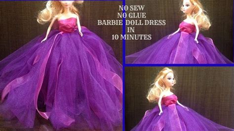How To Make Barbie Tutu Dress Without Sewing Easy Doll Dress