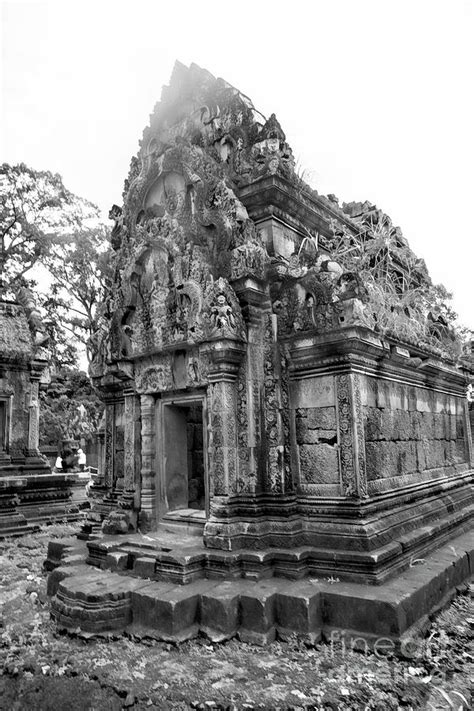 Place Of Worship Asia Cambodia Temple Black White