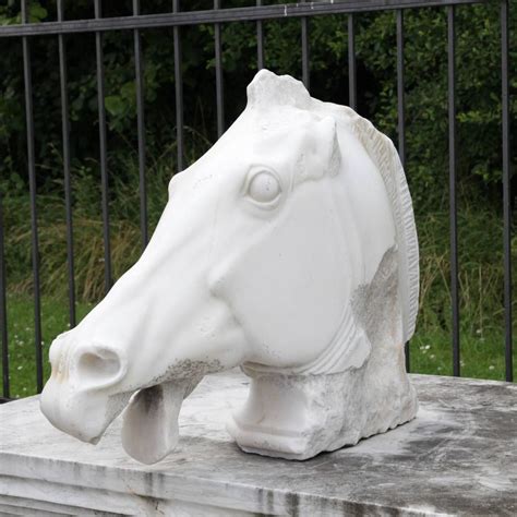 Copy Of The Marble Sculpture The Head Of The Horse Of Selene 20th