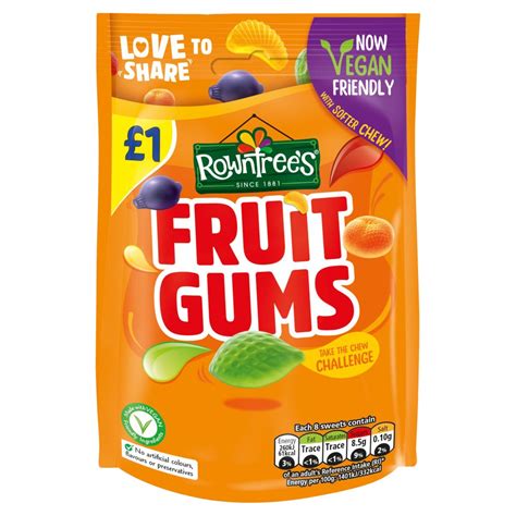 Rowntrees Fruit Gums Vegan Friendly Sweets Sharing Bag 120g Pmp £1