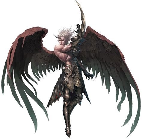 Fallen Angel Seraphim Winged Male Warrior Fighter Knight