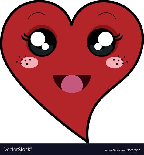 Heart Love Card Kawaii Character Royalty Free Vector Image