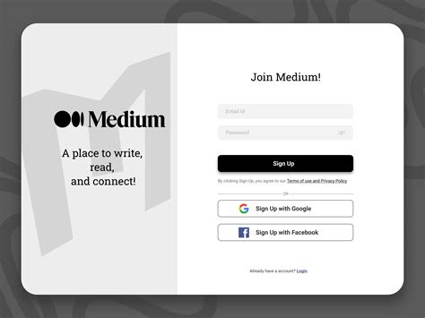Sign Up Page Redesign Medium By Prathyusha Rao On Dribbble